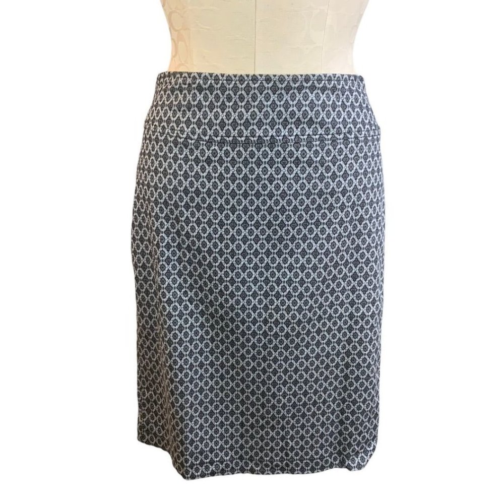Medium SOHO Apparel Women's Black White Pull On Stretch Pencil Skirt